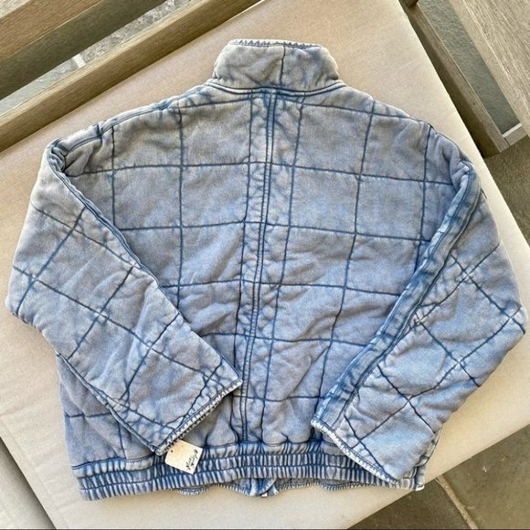 Free People Quilted Dolman Jacket in Turquoise Blue NWT - Picture 6 of 6